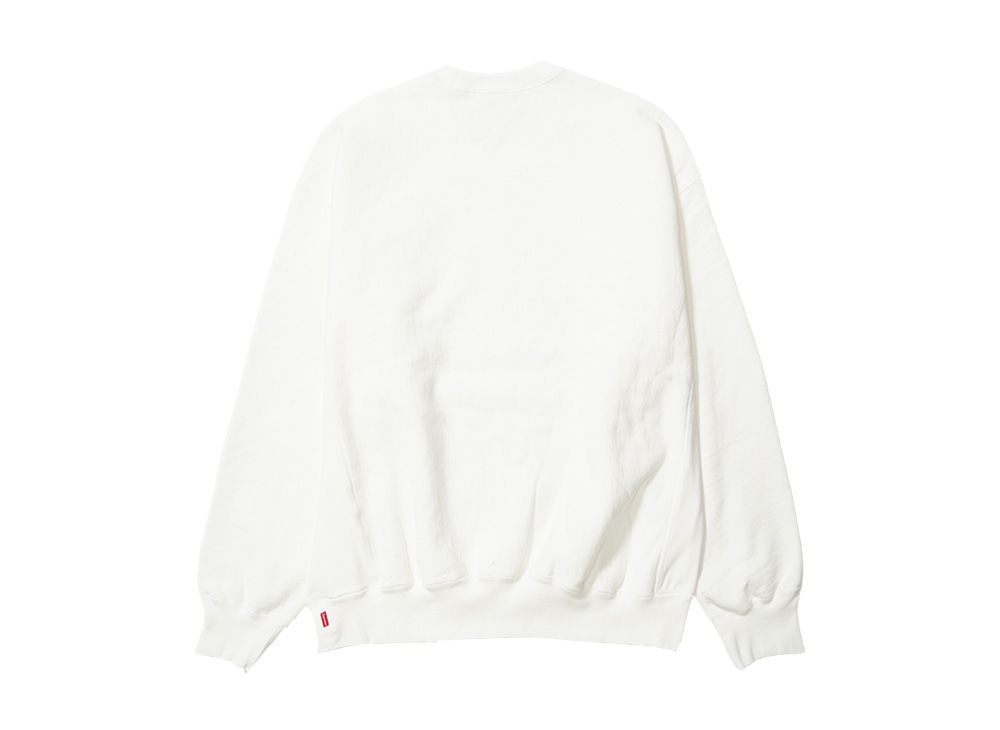 Supreme Washed Box Logo Crewneck White シュプリーム ウォッシュド ボックスロゴ クルーネック ホワイト - VICTORIA SNKRS