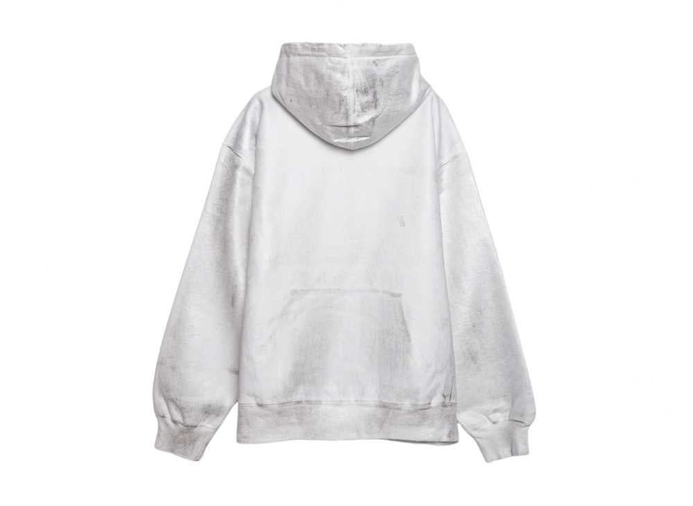Supreme x MM6 Maison Margiela Foil Box Logo Hooded Sweatshirt White シュプリーム x MM6 メゾン マルジェラ (メゾンマルジェラ) フォイル ボックス ロゴ フーデッド スウェットシャツ ホワイト - VICTORIA SNKRS