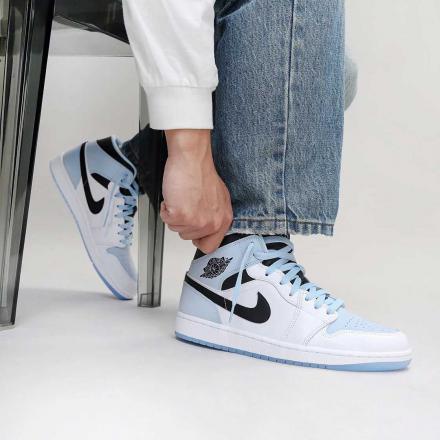 ナイキ エアジョーダン1 ミッド アイスブルーヌバック Nike Air Jordan 1 Mid Ice Blue Nubuck - VICTORIA SNKRS
