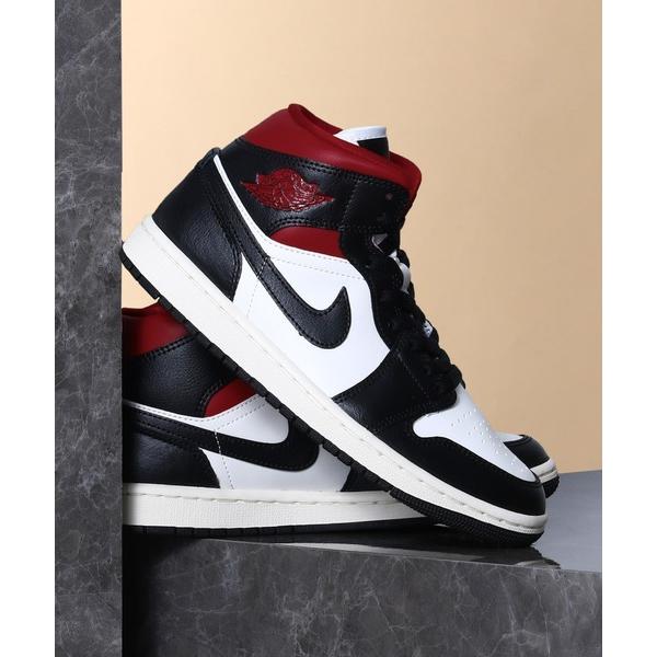 ナイキ ウィメンズ エアジョーダン1 ミッド ブラック ジムレッド Nike WMNS Air Jordan 1 Mid Black Gym Red - VICTORIA SNKRS