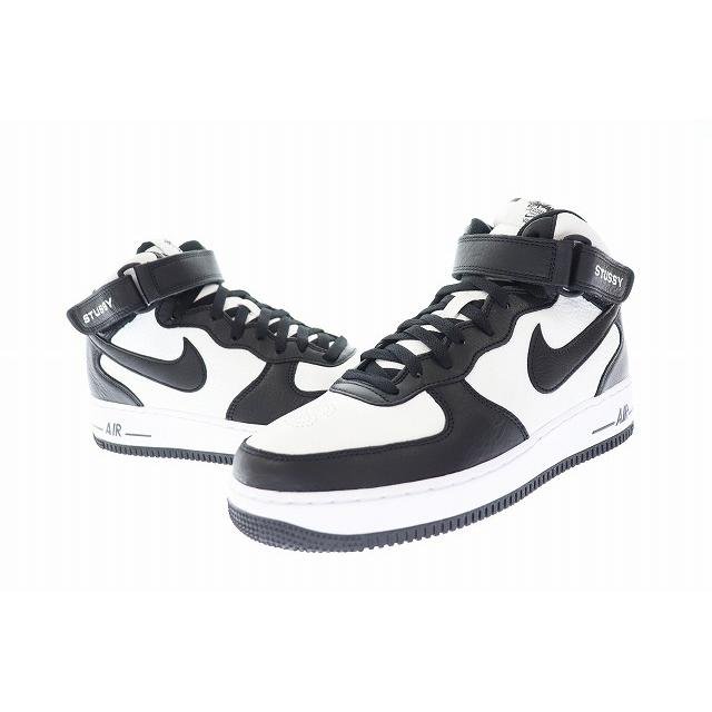ステューシー×ナイキ エアフォース1 ミッド ブラック アンド ライトボーン Stussy×Nike Air Force 1 Mid Black and Light Bone - VICTORIA SNKRS