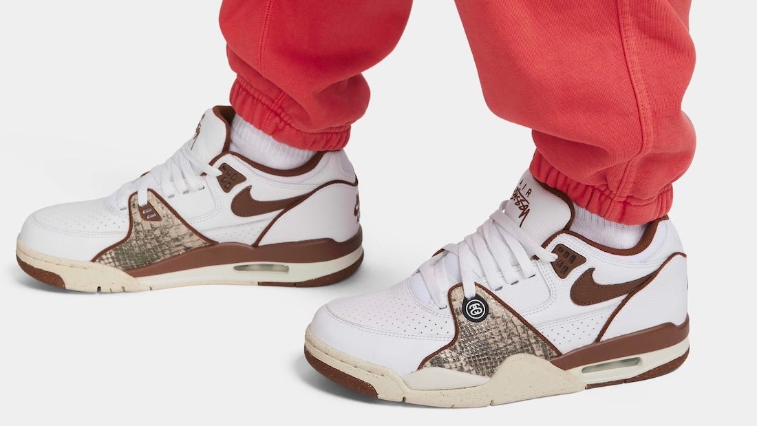 Stussy × Nike Air Flight 89 Low SP White and Pecan ステューシー × ナイキ エアフライト89 ロー SP ホワイト アンド ピーカン - VICTORIA SNKRS