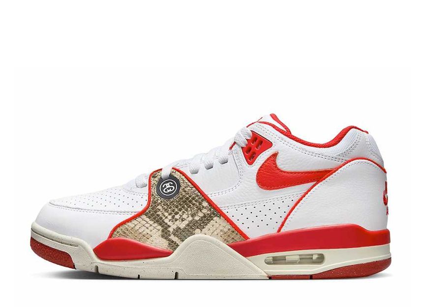 Stussy × Nike Air Flight 89 Low SP White Habanero Red ステューシー × ナイキ エアフライト89 ロー SP ホワイト ハバネロレッド - VICTORIA SNKRS