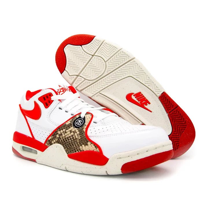 Stussy × Nike Air Flight 89 Low SP White Habanero Red ステューシー × ナイキ エアフライト89 ロー SP ホワイト ハバネロレッド - VICTORIA SNKRS