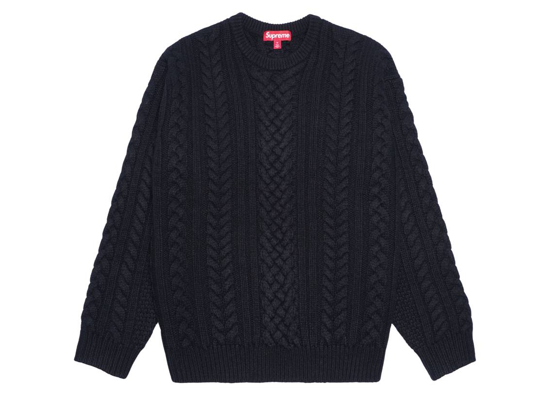 Supreme Applique Cable Knit Sweater Black シュプリーム アップリケ ケーブル ニット セーター ブラック