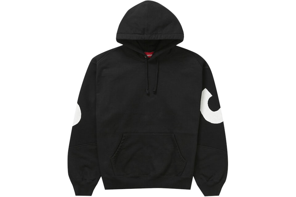Supreme Big Logo Jacquard Hooded Sweatshirt Black シュプリーム ビッグ ロゴ ジャガード フーディー スウェットシャツ ブラック - VICTORIA SNKRS