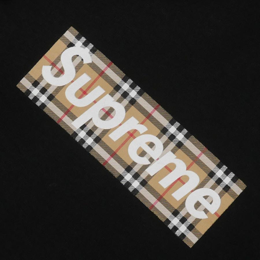 Supreme Burberry Box Logo Hooded Sweatshirt Black シュプリーム バーバリー ボックス ロゴ フーディー スウェットシャツ ブラック - VICTORIA SNKRS