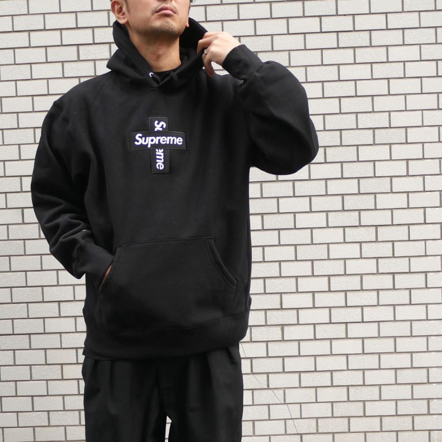 シュプリーム ボックス ロゴ Supreme Cross Box Logo Hooded Sweatshirt Black - VICTORIA SNKRS
