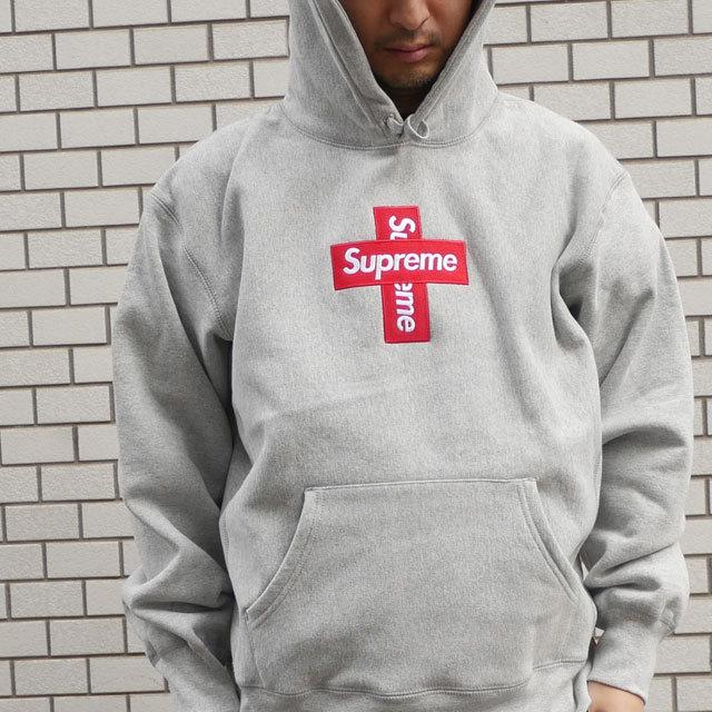 シュプリーム ボックス ロゴ Supreme Cross Box Logo Hooded Sweatshirt Heather Grey - VICTORIA SNKRS