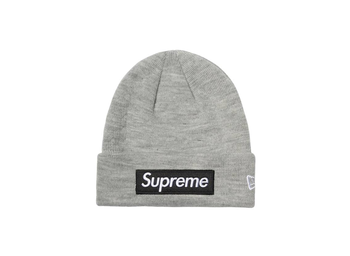 Supreme New Era Box Logo Beanie Heather Grey シュプリーム ニューエラ ボックス ロゴ ビーニー ヘザー グレー - VICTORIA SNKRS