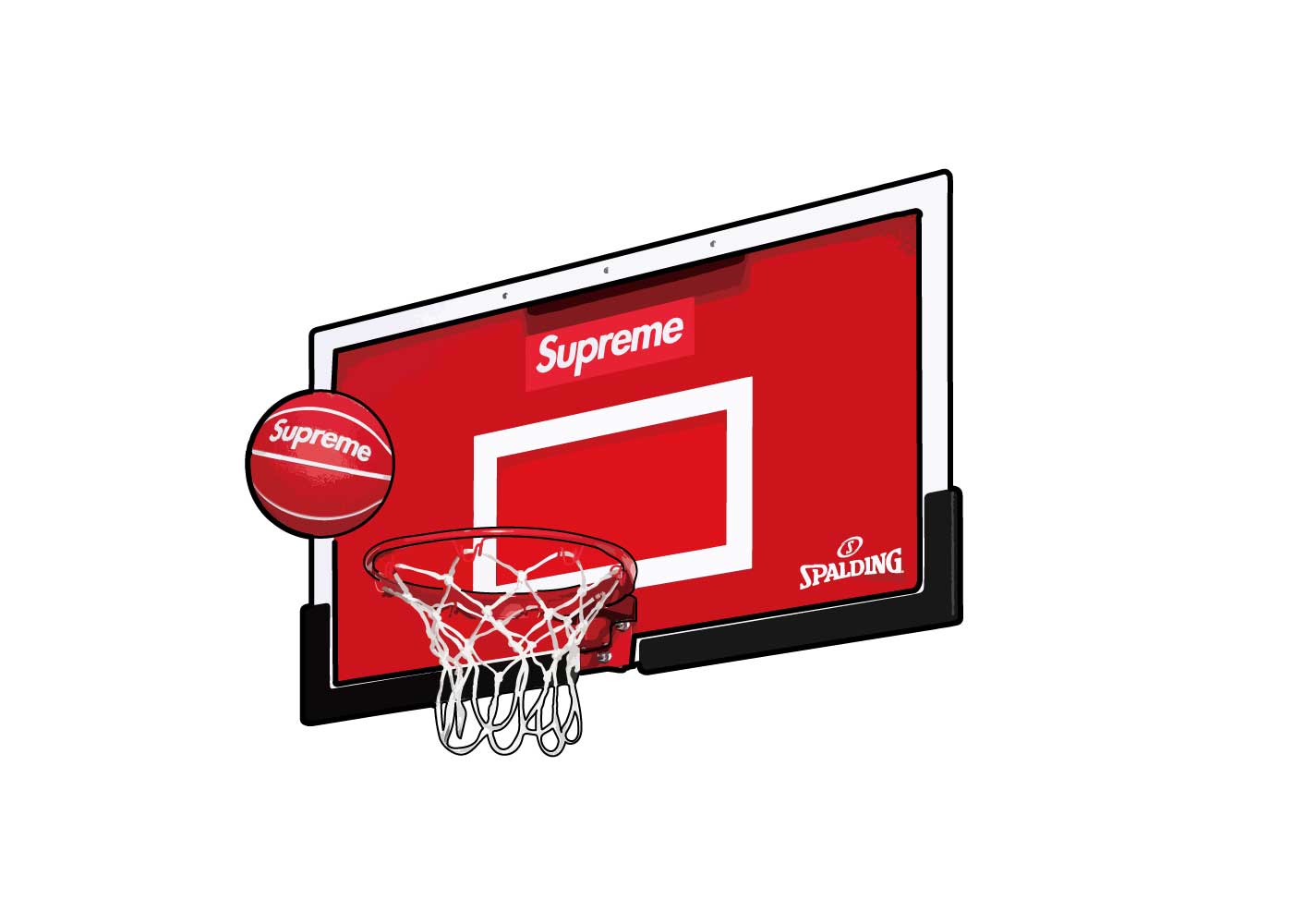 Supreme x Spalding Mini Basketball Hoop Red シュプリーム スポルディング ミニ バスケットボール フープ レッド - VICTORIA SNKRS