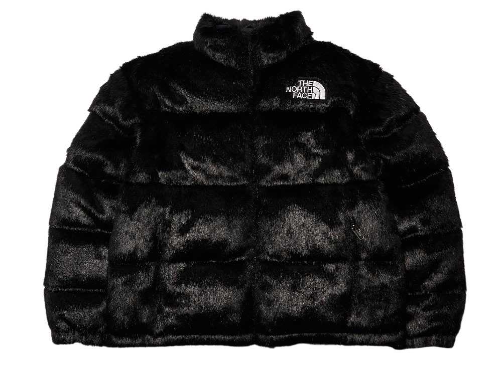 黒S The North Face Faux Fur Nuptse Jacket