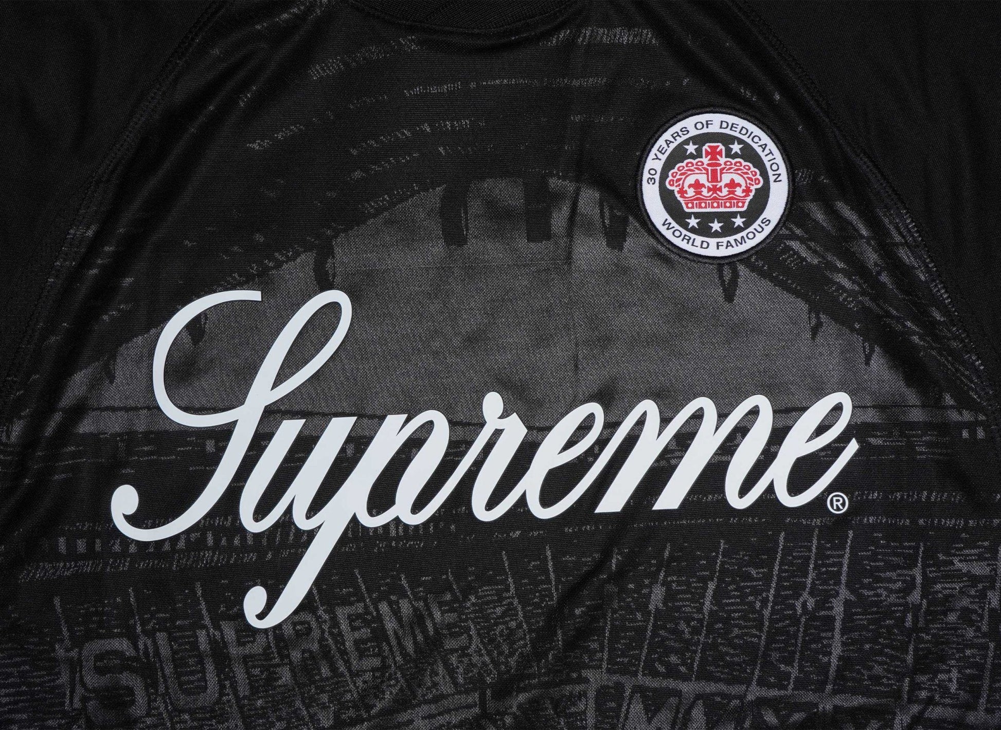 Supreme Jacquard Soccer Jersey Black シュプリーム ジャカード サッカー ジャージ ブラック - VICTORIA SNKRS