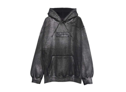 Supreme x MM6 Maison Margiela Foil Box Logo Hooded Sweatshirt Black シュプリーム x MM6 メゾン マルジェラ (メゾンマルジェラ) フォイル ボックス ロゴ フーデッド スウェットシャツ ブラック - VICTORIA SNKRS