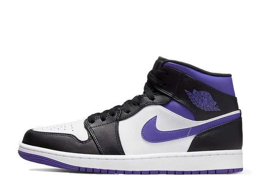 エアジョーダン1 ミッド ブラック コート パープル Nike Air Jordan 1 Mid Black Court Purple - VICTORIA SNKRS