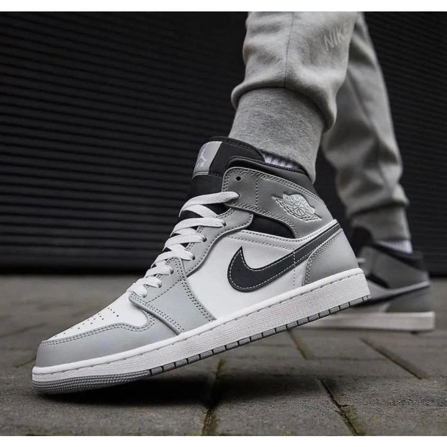 1 Nike Air Jordan 1 Mid Grey White Anthracite