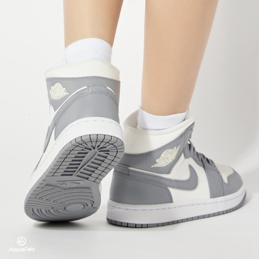 ナイキ ウィメンズ エアジョーダン1 ミッド グレー セイル Nike WMNS Air Jordan 1 Mid Grey Sail - VICTORIA SNKRS