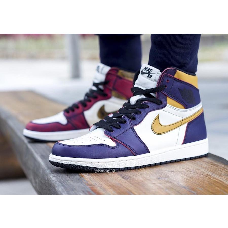 ナイキSB ジョーダンNIKE SB AIR JORDAN 1 RETRO HIGH OG DEFIANT LAKERS LA TO CHICAGO