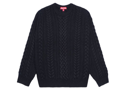 Supreme Applique Cable Knit Sweater Black シュプリーム アップリケ ケーブル ニット セーター ブラック - VICTORIA SNKRS