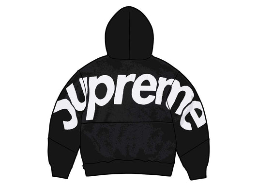 Supreme Big Logo Jacquard Hooded Sweatshirt Black シュプリーム ビッグ ロゴ ジャガード フーディー スウェットシャツ ブラック - VICTORIA SNKRS