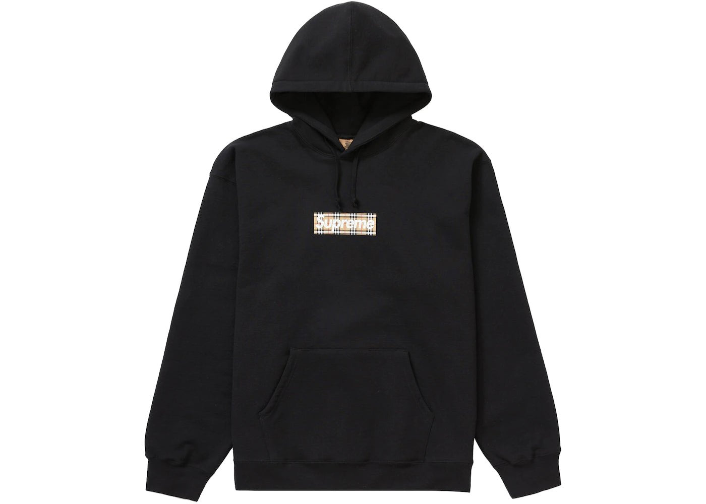 Supreme Burberry Box Logo Hooded Sweatshirt Black シュプリーム バーバリー ボックス ロゴ フーディー スウェットシャツ ブラック - VICTORIA SNKRS