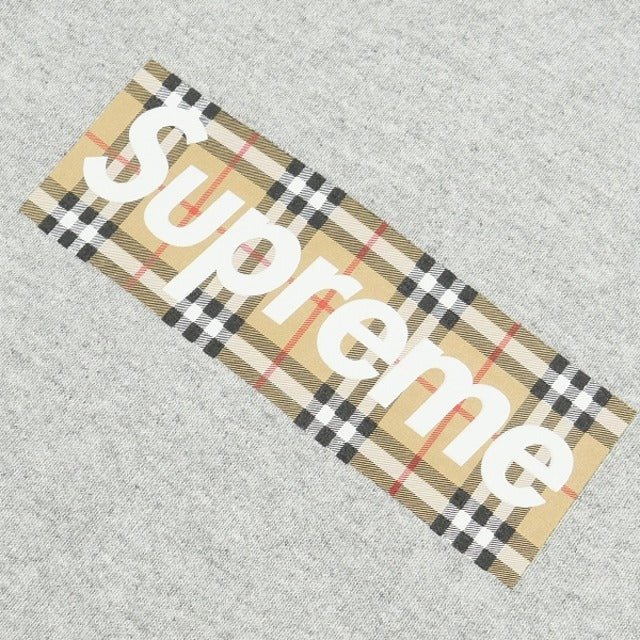 Supreme Burberry Box Logo Hooded Sweatshirt Heather Grey シュプリーム バーバリー ボックス  ロゴ フーディー スウェットシャツ ヘザー グレー