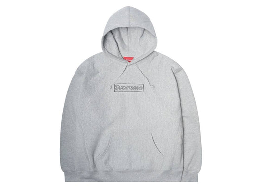 シュプリーム Supreme KAWS Chalk Logo Hooded Sweatshirt Heather Grey - VICTORIA SNKRS