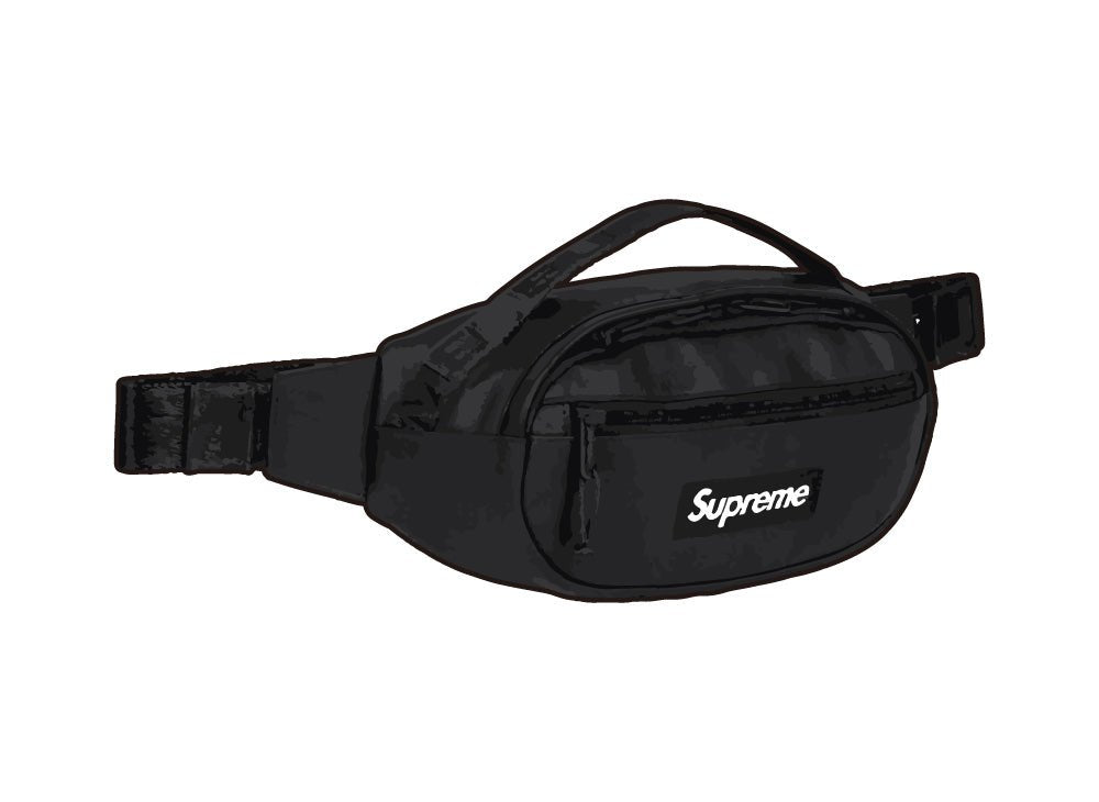 Supreme Leather Shoulder Bag   Black