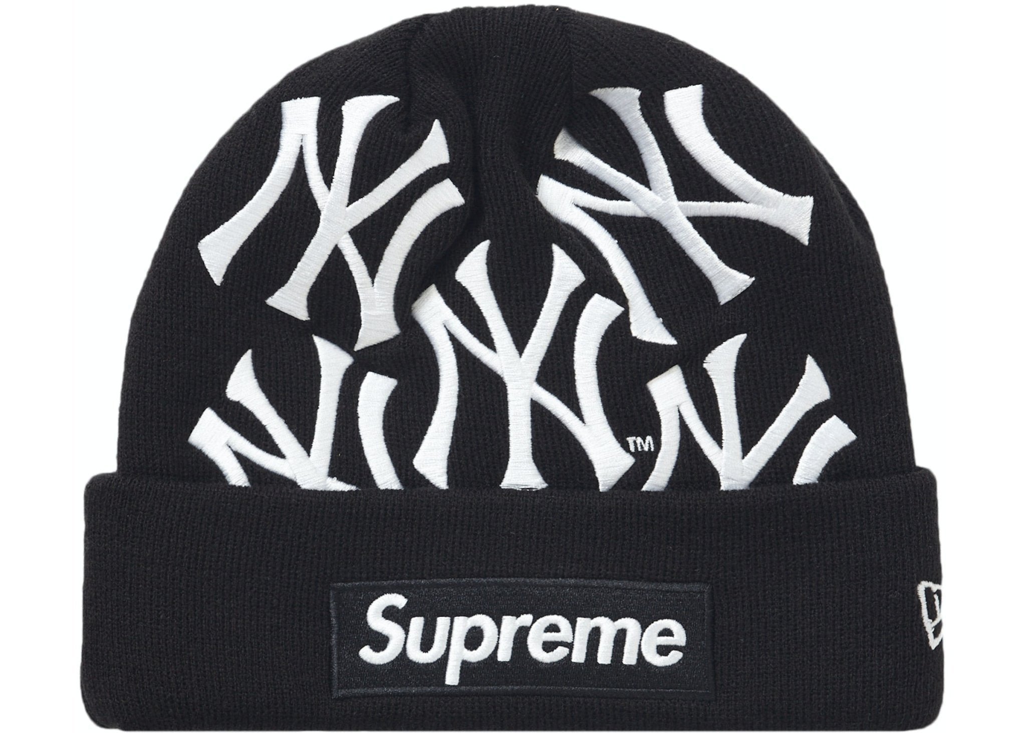 Supreme New York Yankees New Era Box Logo Beanie Black 