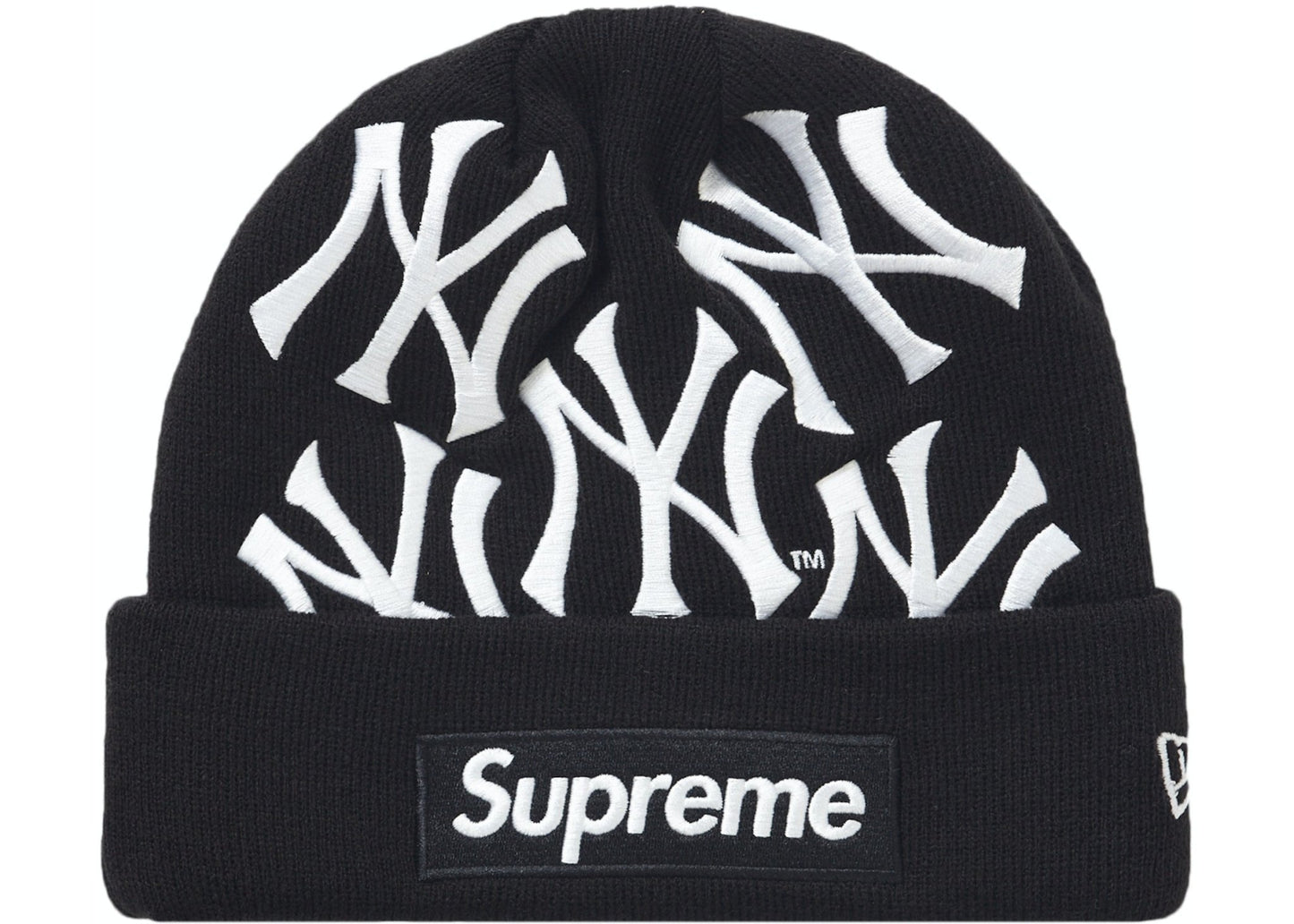 Supreme New York Yankees New Era Box Logo Beanie Black シュプリーム ニューヨーク ヤンキース ニューエラ ボックス ロゴ ビニー ブラック - VICTORIA SNKRS