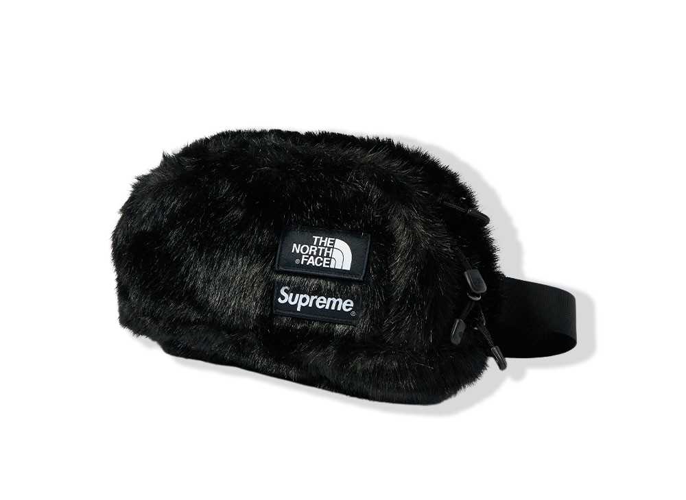 Supreme NorthFace Faux Fur Waist Bag 黒
